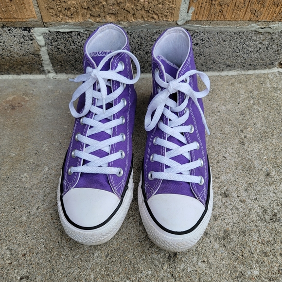 Converse All-Star Chuck Taylor Purple Canvas Hi-top Sneakers 6.5 - Picture 4 of 15